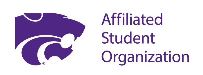 Powercat Affiliated student organization stacked, purple on white