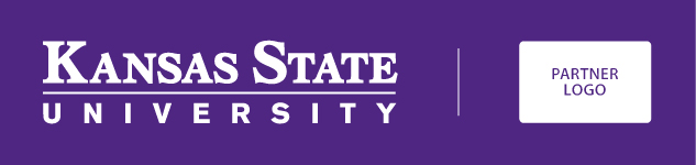 Kansas State University external cobranding wordmark white on purple