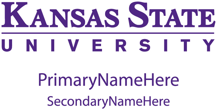 Kansas State University vertical double unit signature