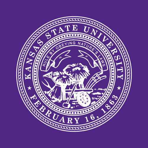 Kansas State Univesity seal, white on purple