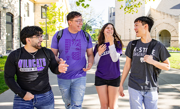 Students walking on campus