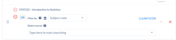 Screenshot/Image from CourseDog of the search to add courses to the requirement list Screenshot/Image from CourseDog of the search to add courses to the requirement list