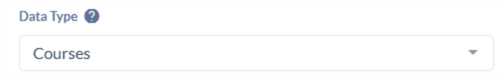 Screenshot/Image from Course Dog of the Data Type drop down box Screenshot/Image from Course Dog of the Data Type drop down box
