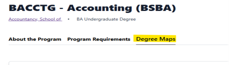 Screenshot/Image from CourseDog of the Degree Maps option just created for the Catalog View Screenshot/Image from CourseDog of the Degree Maps option just created for the Catalog View
