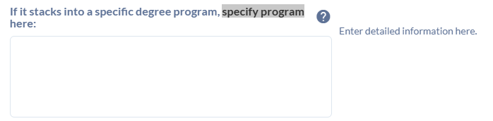 Screenshot of stackability list of programs if yes was answered Screenshot of stackability list of programs if yes was answered