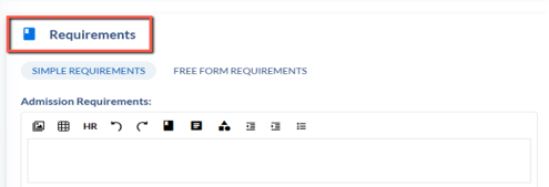 Screenshot of Requirement Card Screenshot of Requirement Card