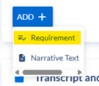 Screenshot of the options when you click on the ADD button Screenshot of the options when you click on the ADD button