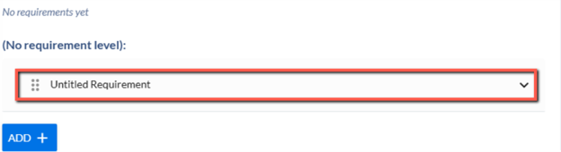 Screenshot of the new section in requirements named Untitled Requirement Screenshot of the new section in requirements named Untitled Requirement