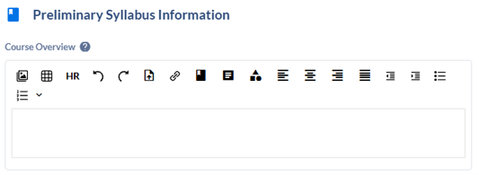 Screenshot of the Preliminary Syllabus Card Screenshot of the Preliminary Syllabus Card
