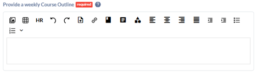 Screenshot of the Weekly Course Outline Screenshot of the Weekly Course Outline