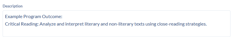 Screenshot of an example description Screenshot of an example description