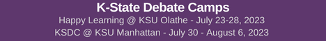 K State Debate Camp Banner