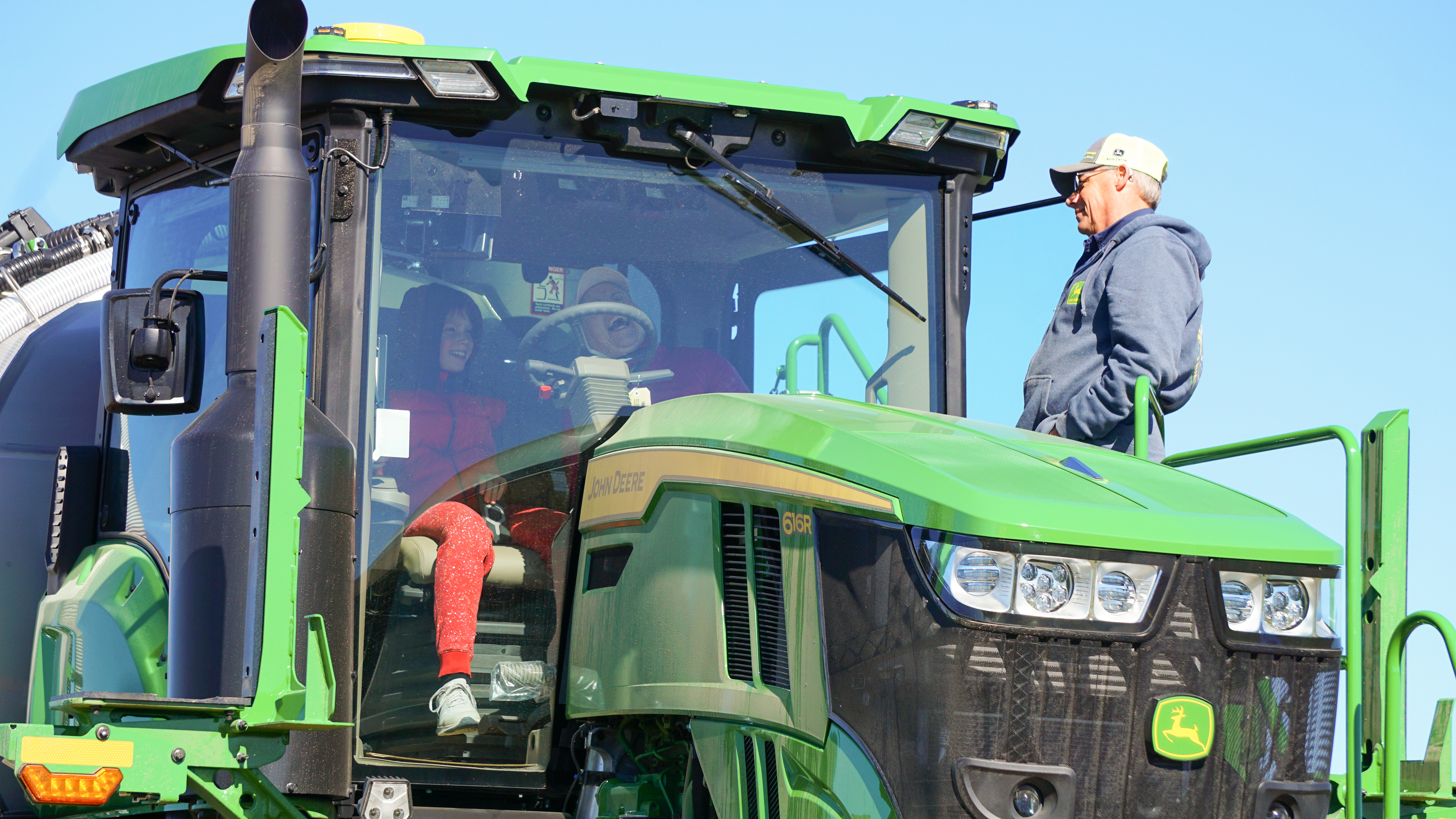 John Deere demo Young and young at heart enjoyed a John Deere demo April 4 at Ag Tech Day.