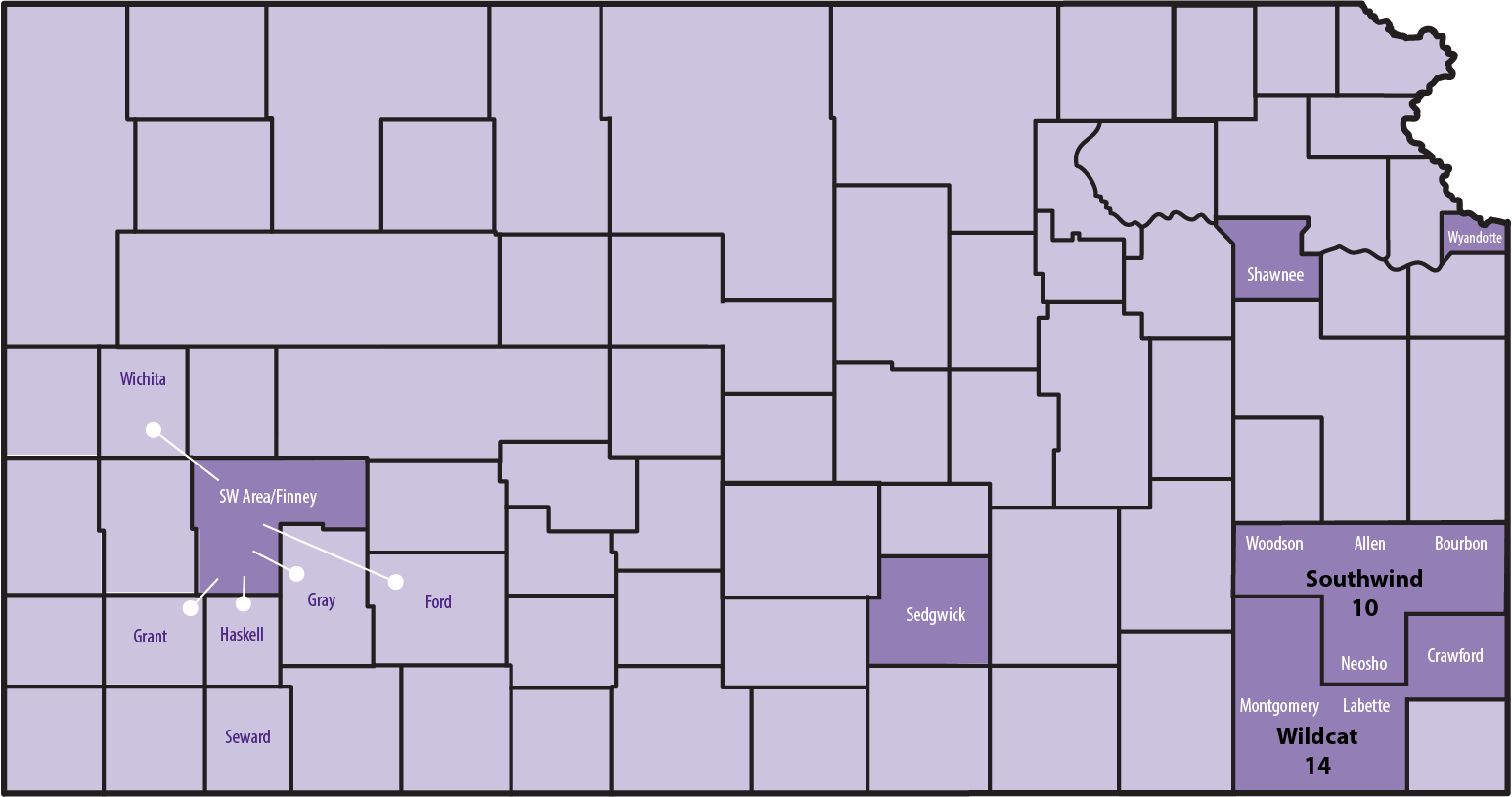 EFNEP counties in Kansas