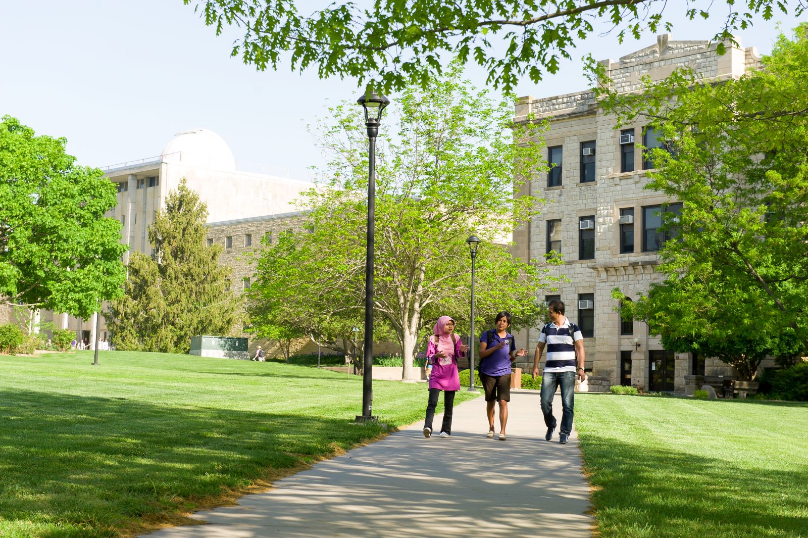 Students walking on campus