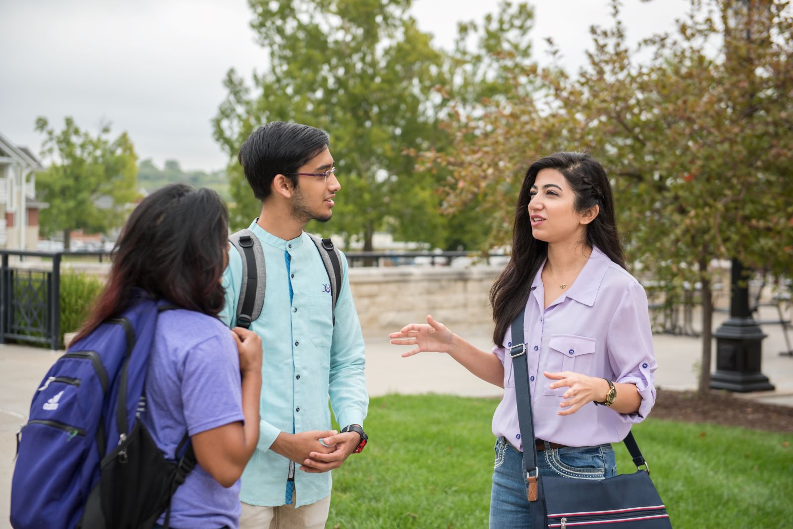 Students talking on campus