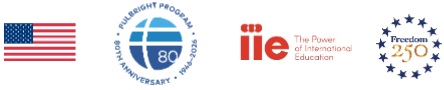 u.s. flag, fulbright, iie, freedom 250 logos