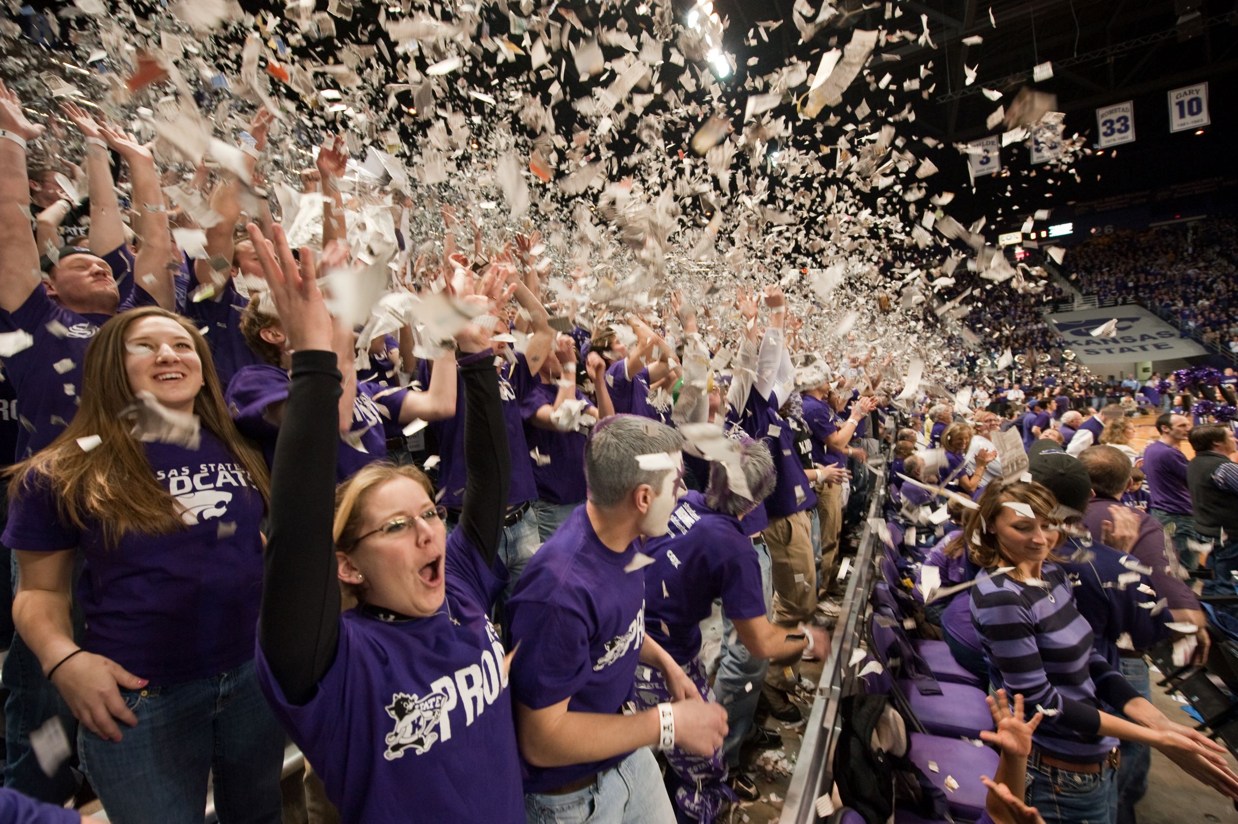 Celebrating at a K-State game