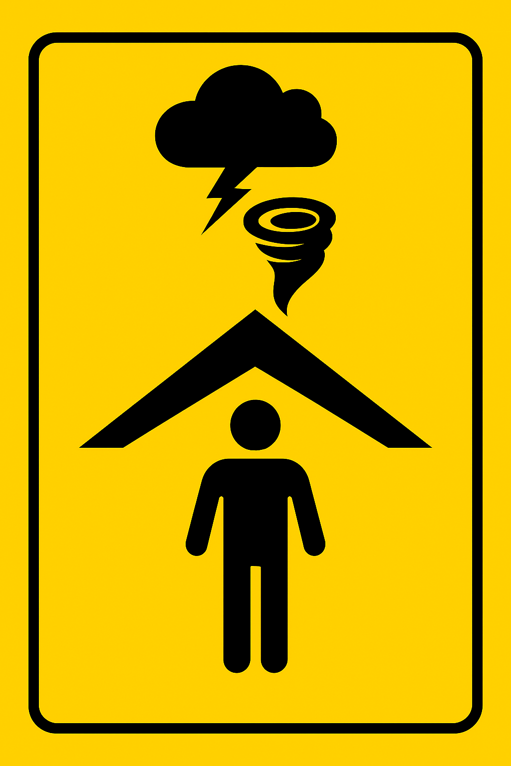 Severe weather protection sign