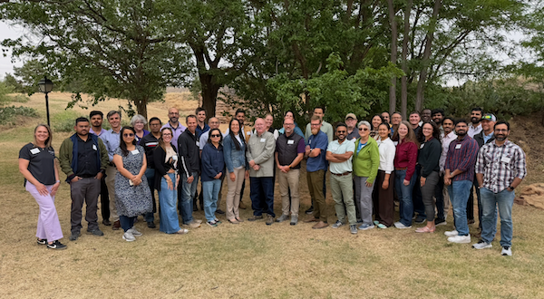 The SatRAP team poses outside as a group
