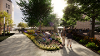 Artist rendering of the Coffman Commons Patio.