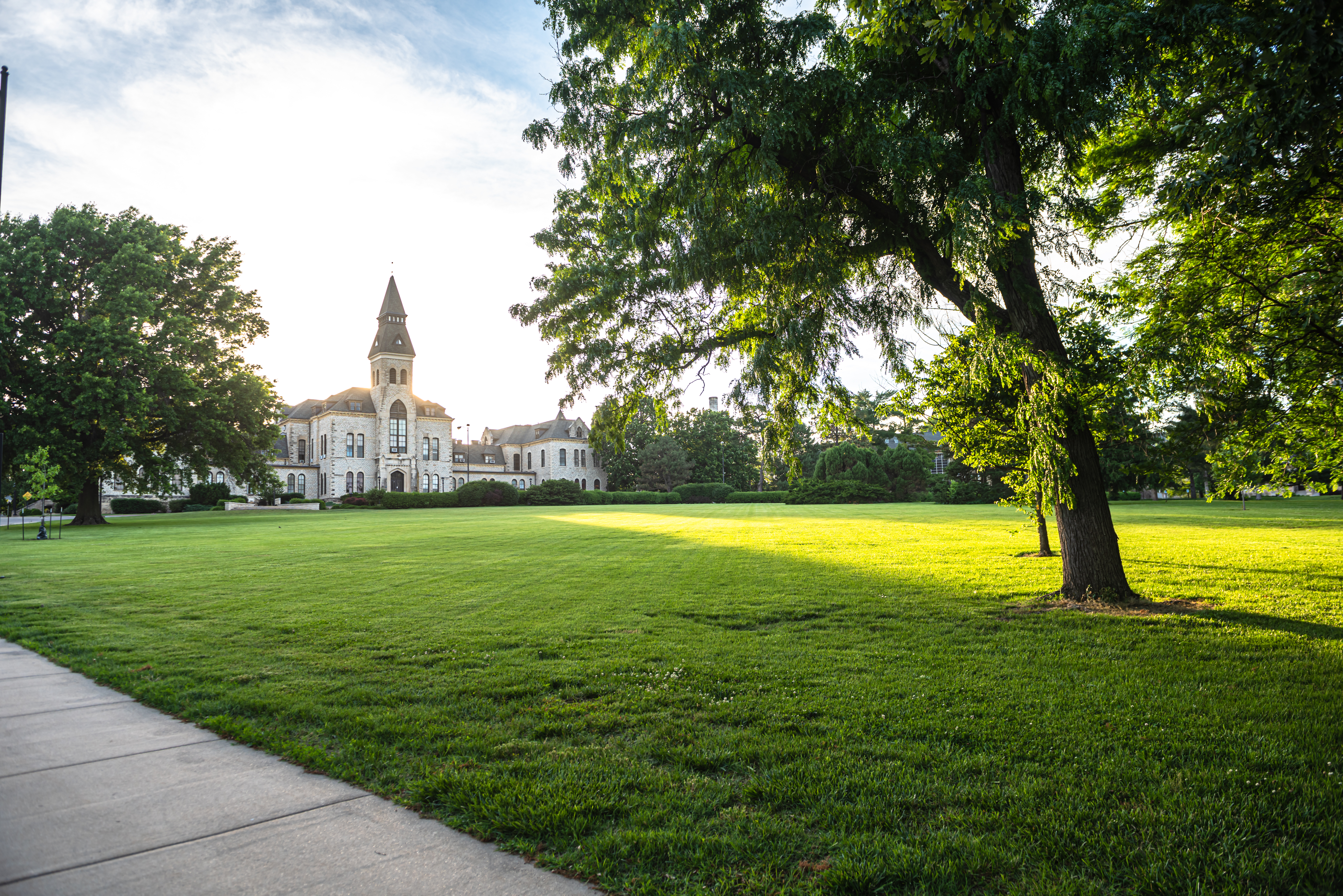 Anderson hall and lawn on the Manhattan campus