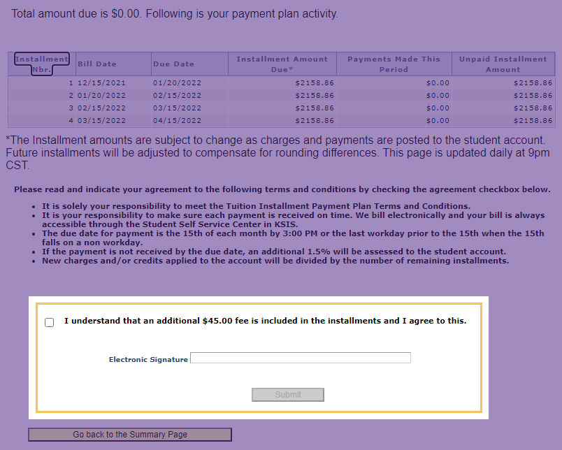 Tuition Installment Payment Plan Tipp