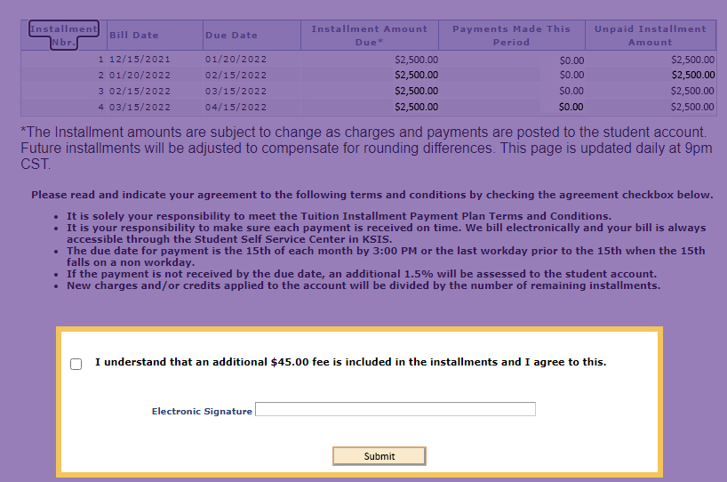 Tuition Installment Payment Plan (TIPP)