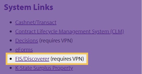 The DFS homepages with the "FIS Discoverer" link highlighted