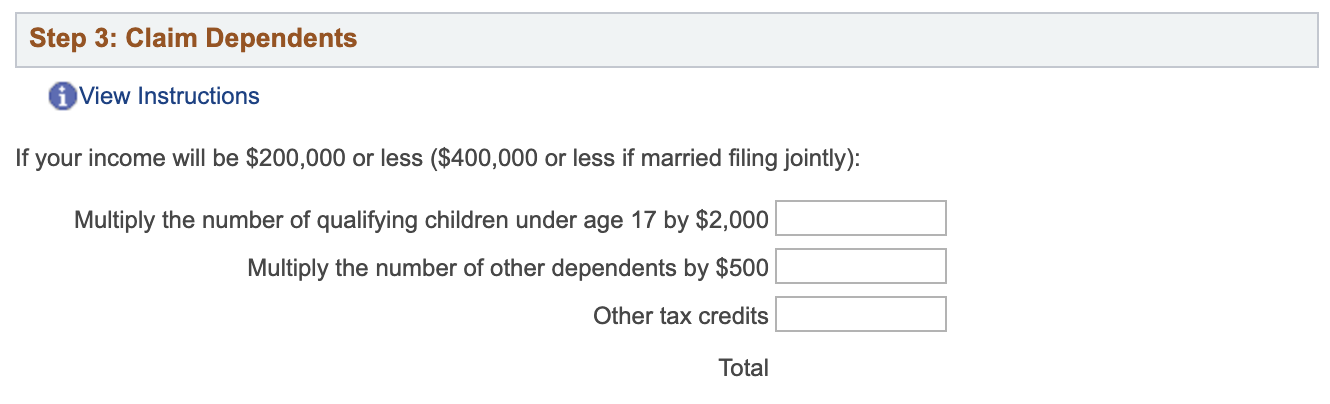 step 3: claim dependents