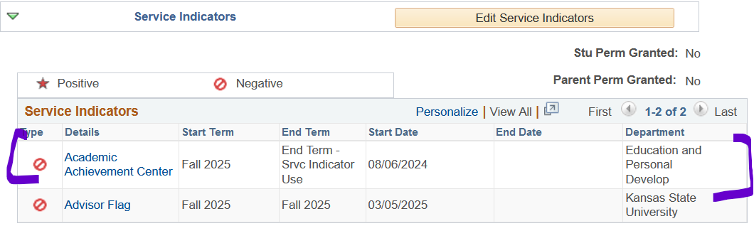 Exceptional Admit Screenshot of KSIS that circles the space where an exceptional admit indicator is