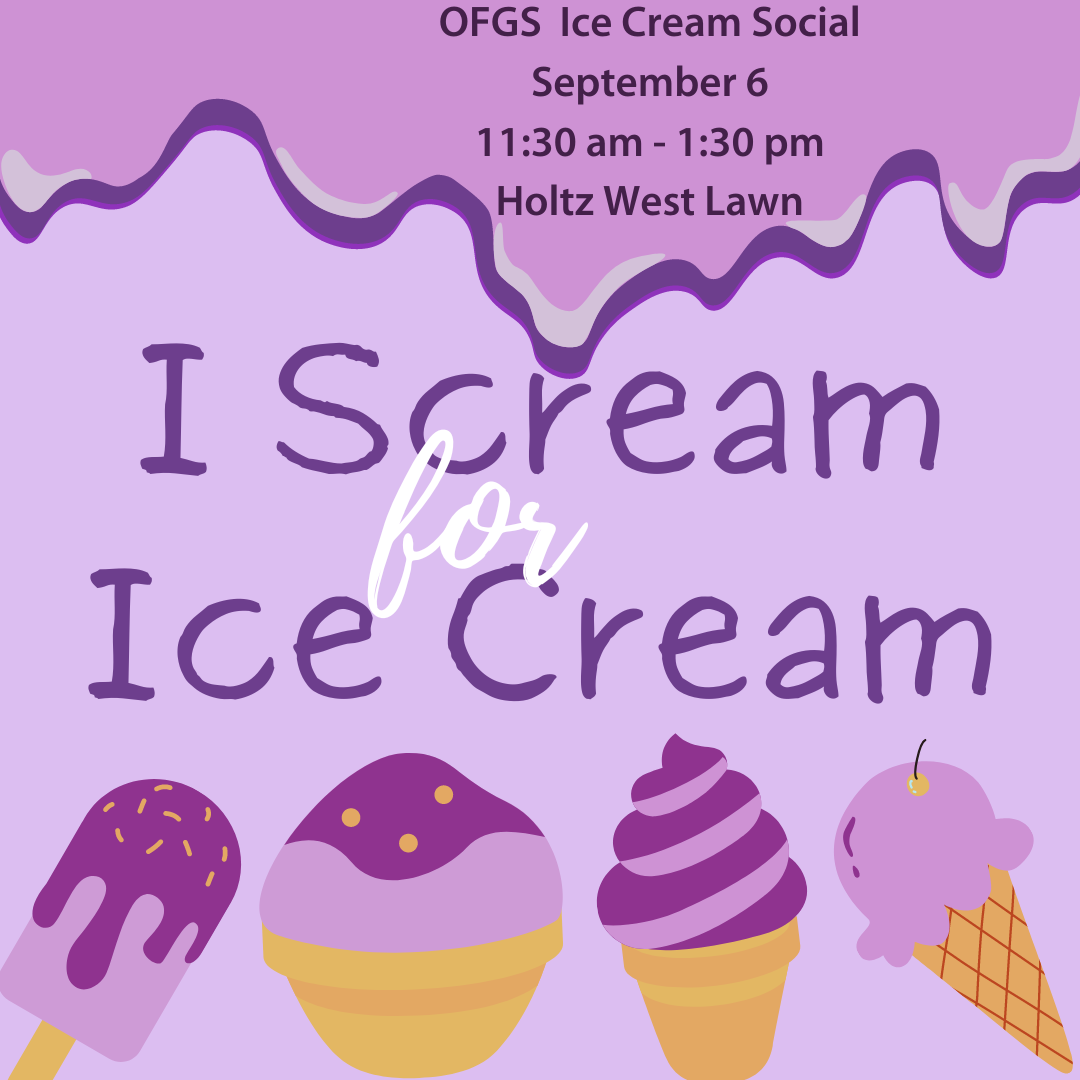 Flyer adversiting past ice cream social event. Held September 6, 2023