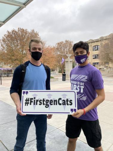 students with sign