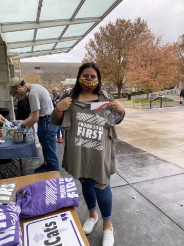 student with t-shirt