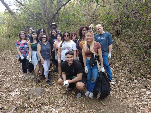 A group of students and faculty in Costa Rica posing for a photo. 