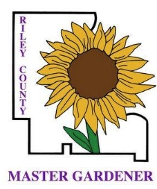 riley county extension master gardener logo outline of Riley county kansas with a yellow and green sunflower overlay 