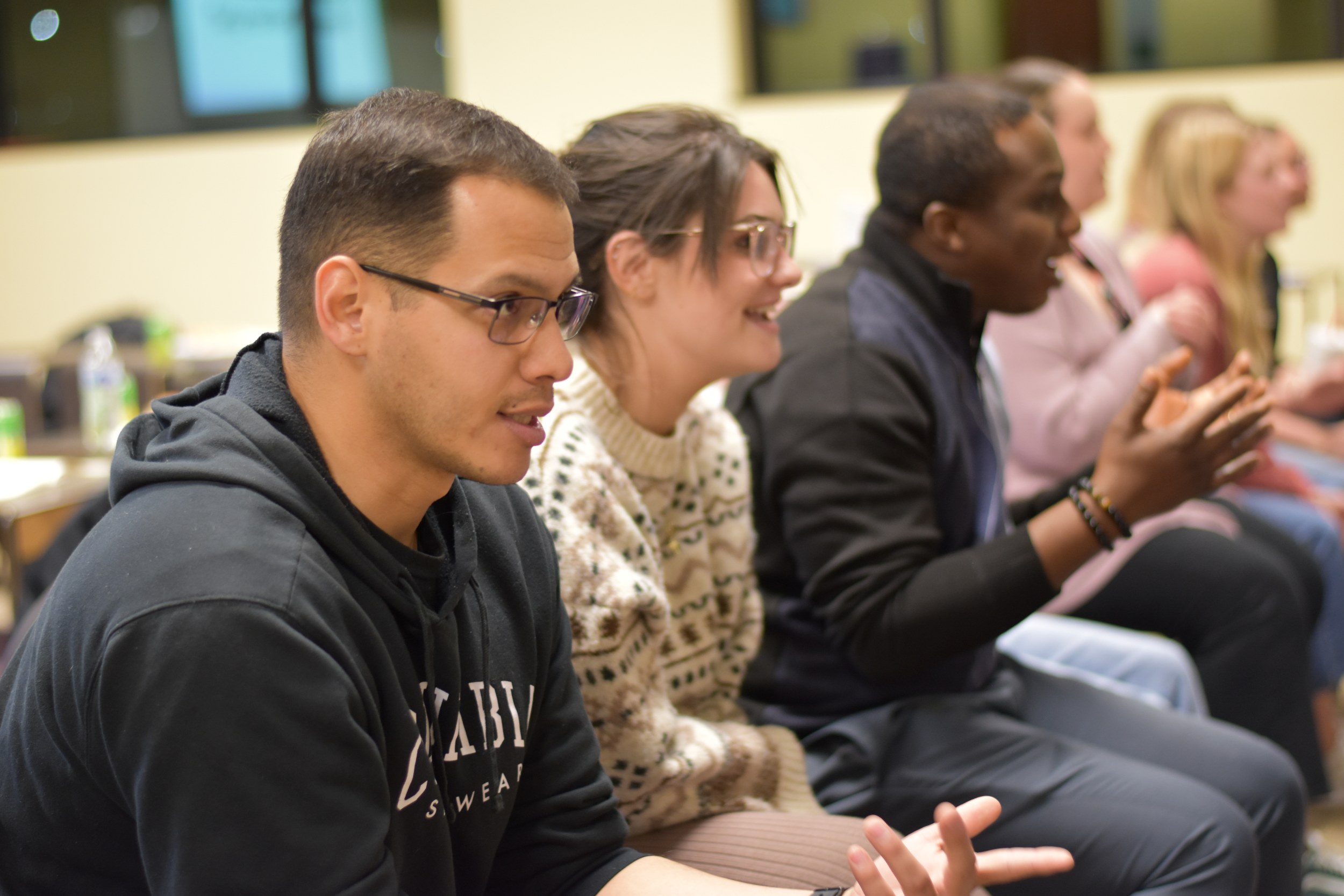 Student discussion in classroom 