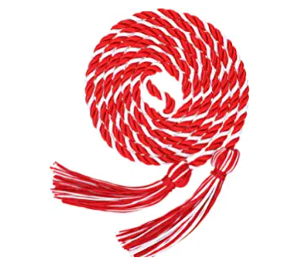 red and white twisted cord