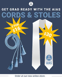 white stole with light blue emblem and light blue cord