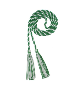 green and white twisted cord