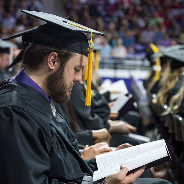 Graduate at ceremony