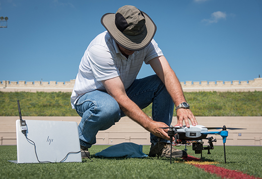 Preparing the UAS for flight over the green roofs