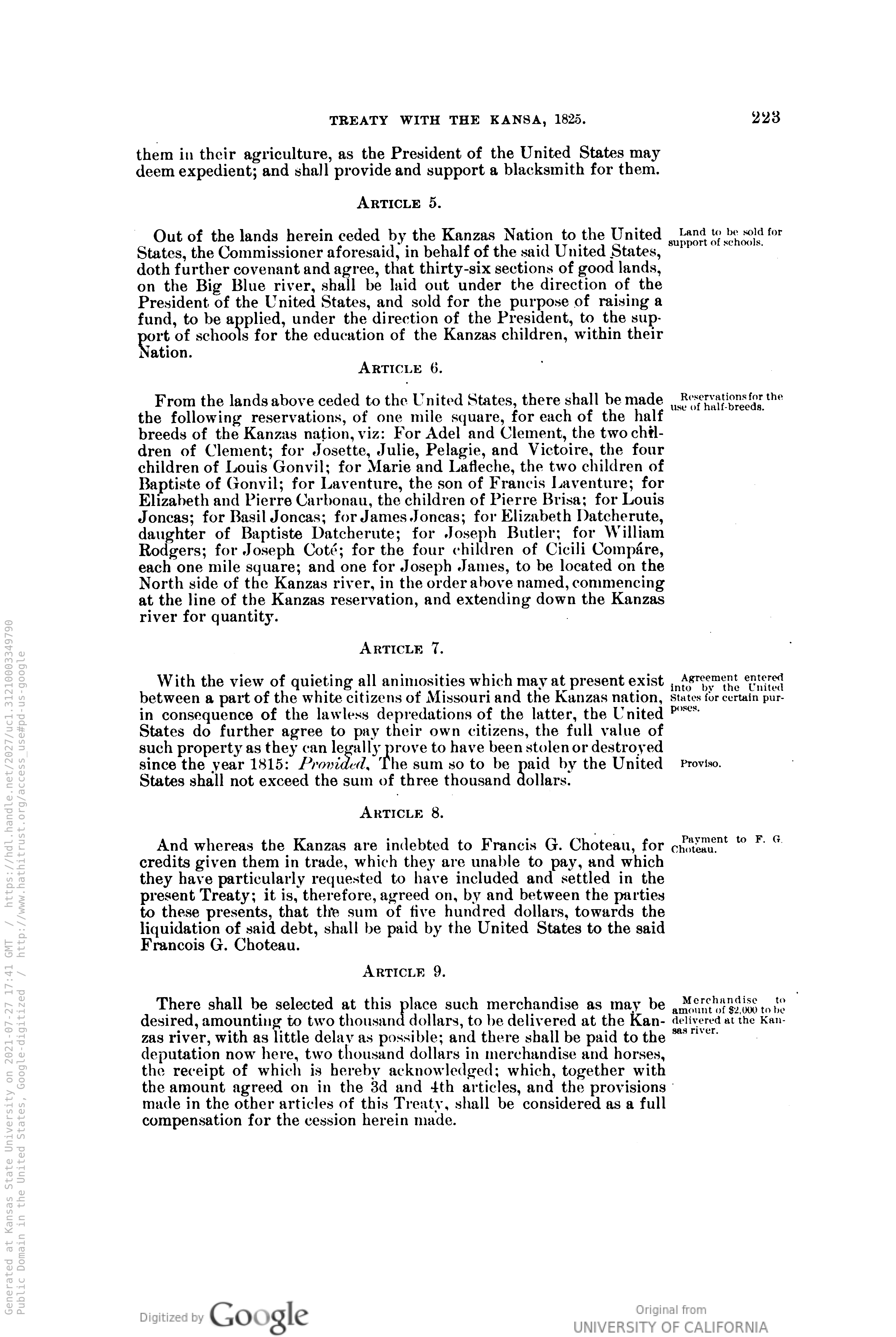 Treaty of 1825, Page 2 Treaty of 1825, Page 2