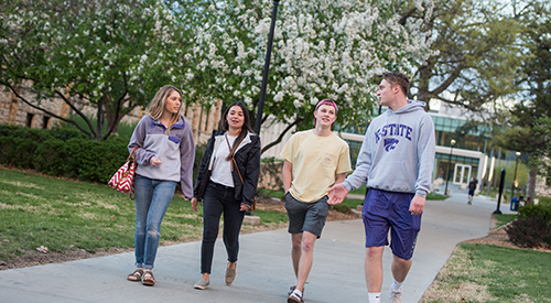 Students walking on campus