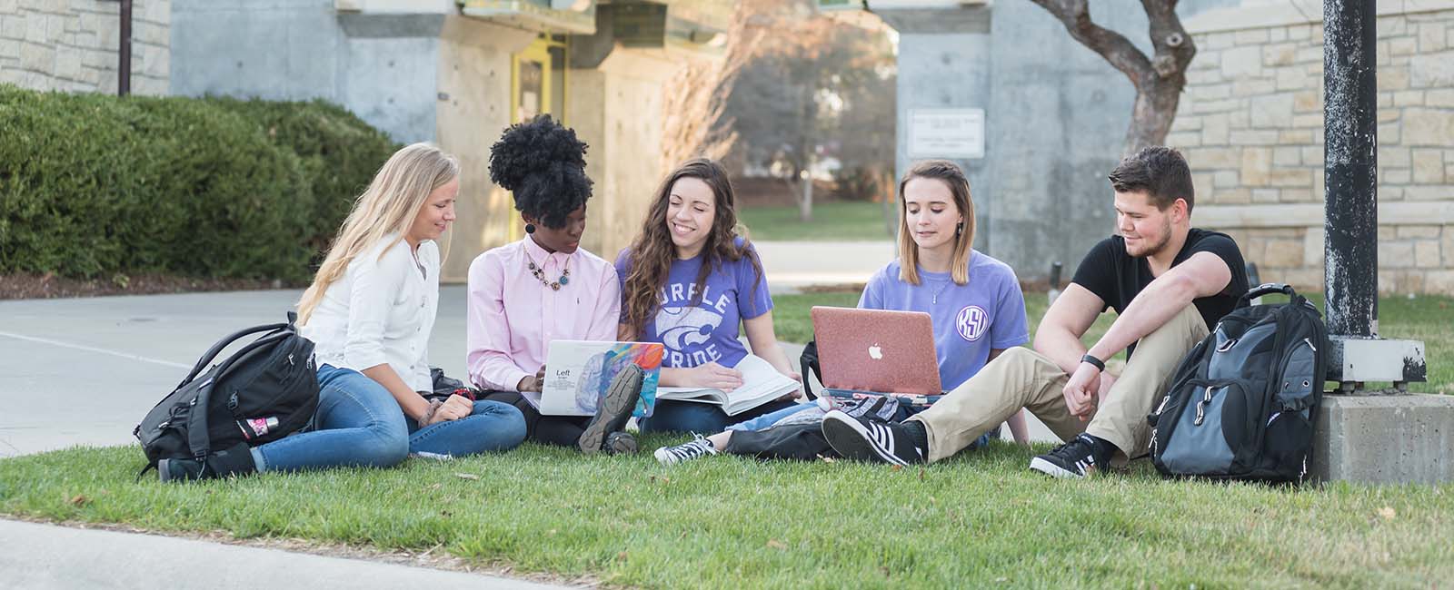Students on K-State campus