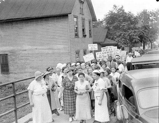 women marching