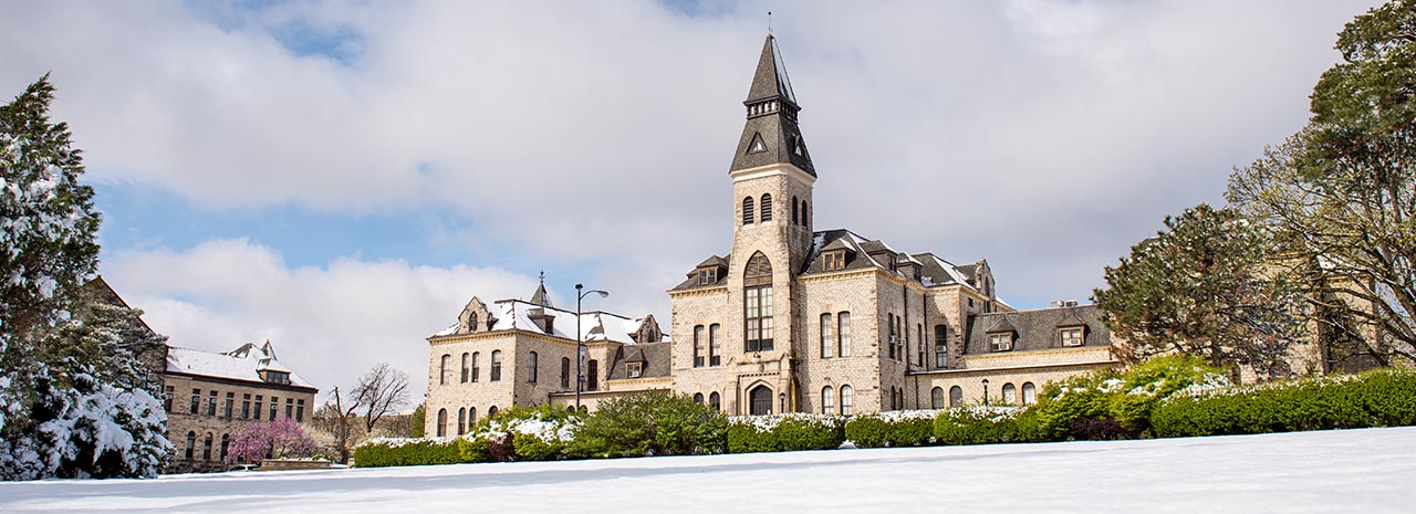 Anderson Hall in the winter