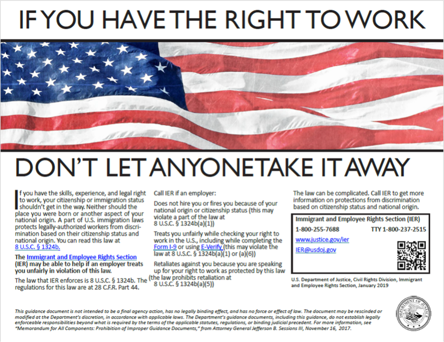 Right to work poster image (pdf below)