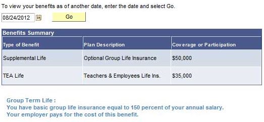 view insurances summary page