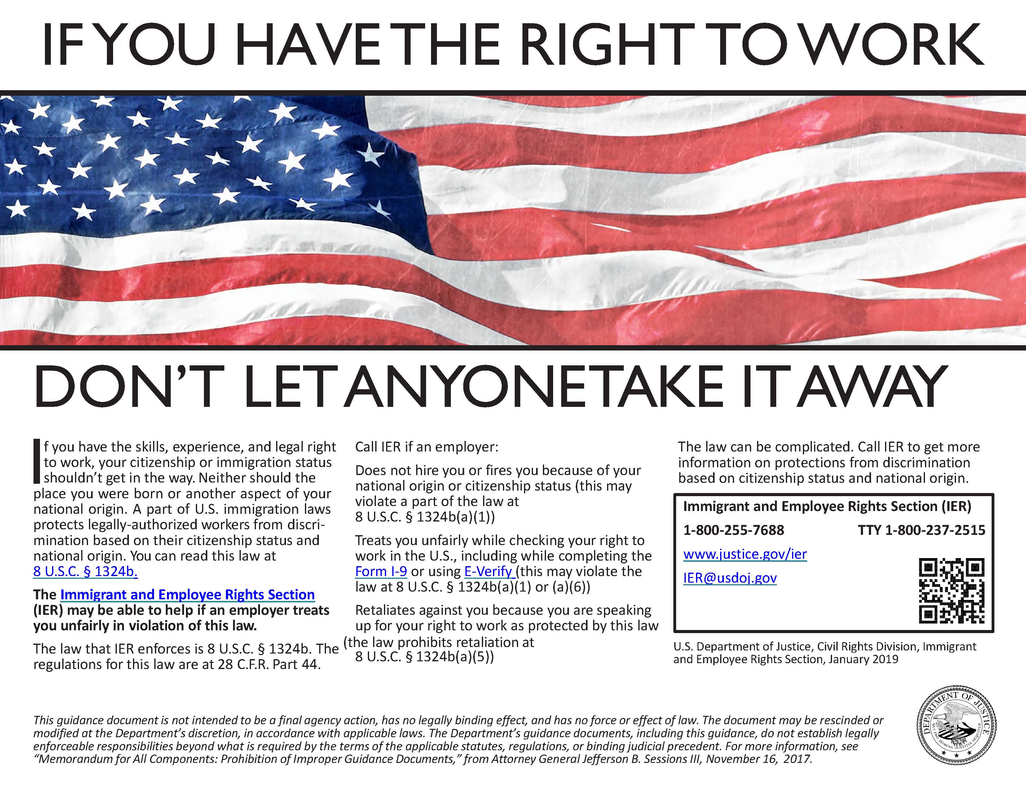 Right to Work Poster